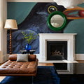 Black Bird with a Berry Mural Wallpaper - room preview 05