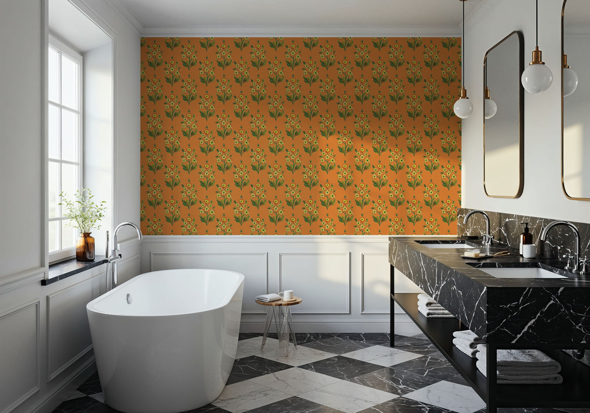 Golden Viva Orange Mural Wallpaper - room preview 05