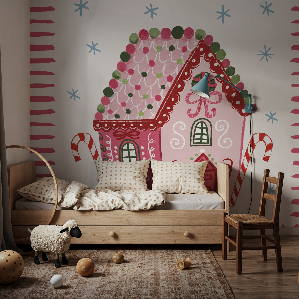 Pink Gingerbread II Mural Wallpaper - room preview 05