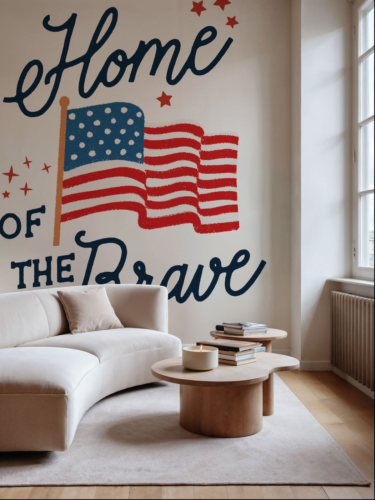 Stars and Stripes IV Brave Mural Wallpaper - room preview 05