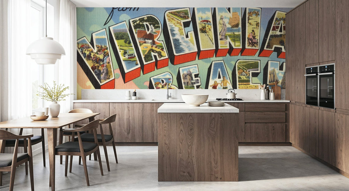 Greetings From Virginia Beach Mural Wallpaper - room preview 05