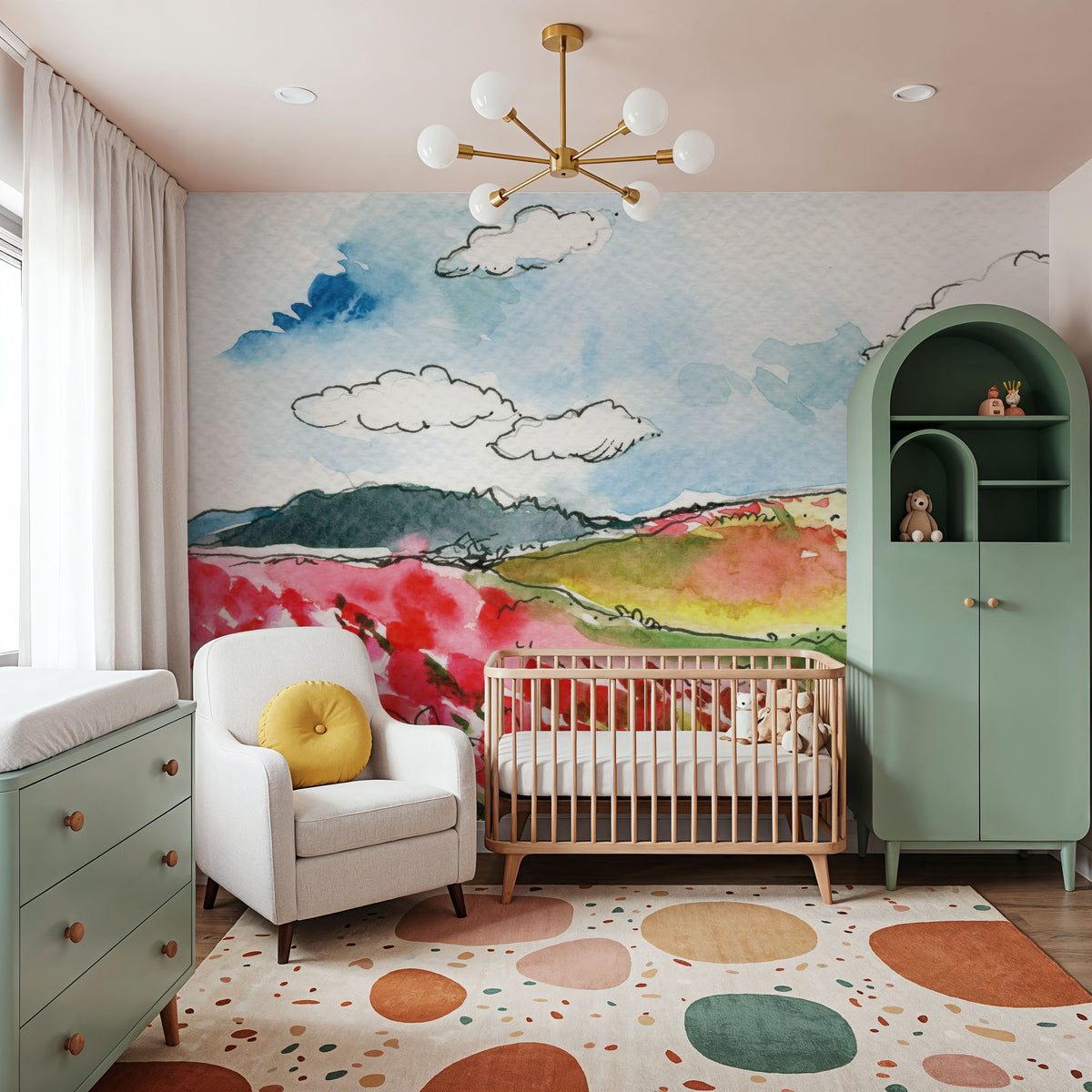 Wind Across the Meadow Mural Wallpaper - room preview 05