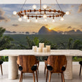 Tropical Sunset Vista Mural Wallpaper - Neutral Tone - room preview 05