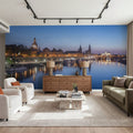 Riverside Twilight Mural Wallpaper - Blue Tone - room preview 05