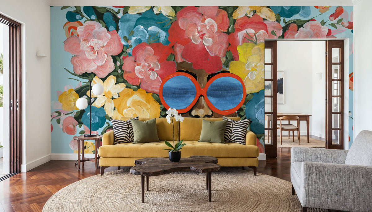 Sunning in Florals I Mural Wallpaper - room preview 05