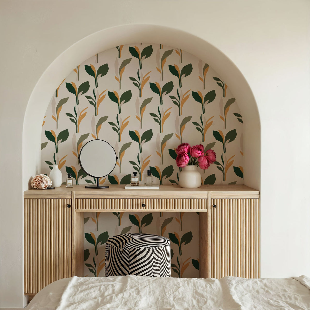 Spray of Leaves Mural Wallpaper - room preview 05