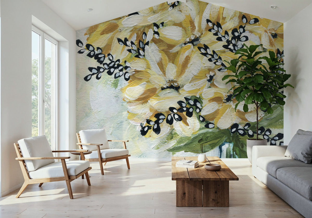 Sunflowers Detail Mural Wallpaper - room preview 05