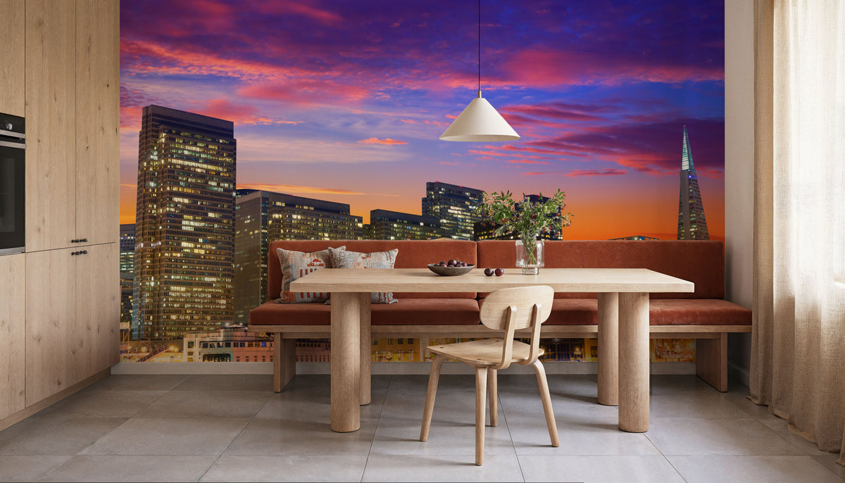 SF Skyline Mural Wallpaper - room preview 05