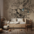 Flowers in a Vase Sketch Mural Wallpaper - room preview 05
