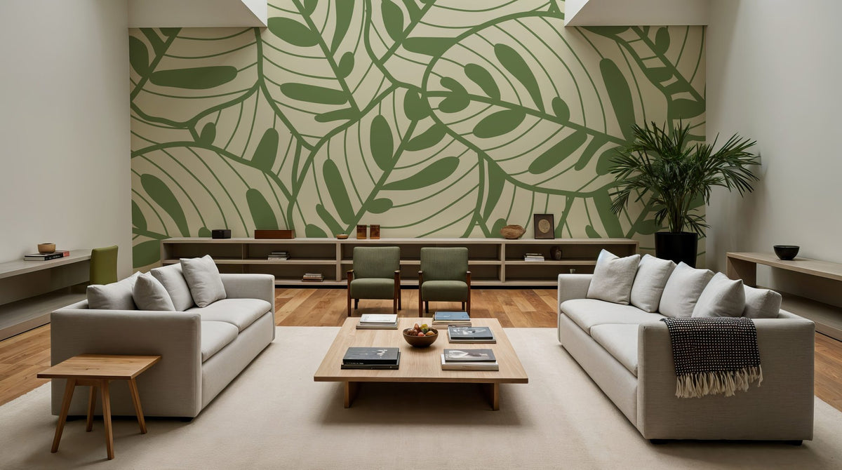 Leaf Lines Mural Wallpaper - room preview 05
