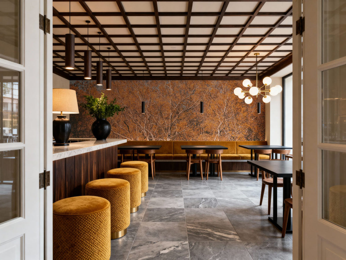 Amber Birch Woods Mural Wallpaper - room preview 05