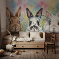 Rabbits - Cute Baby Animals Series Mural Wallpaper - room preview 05