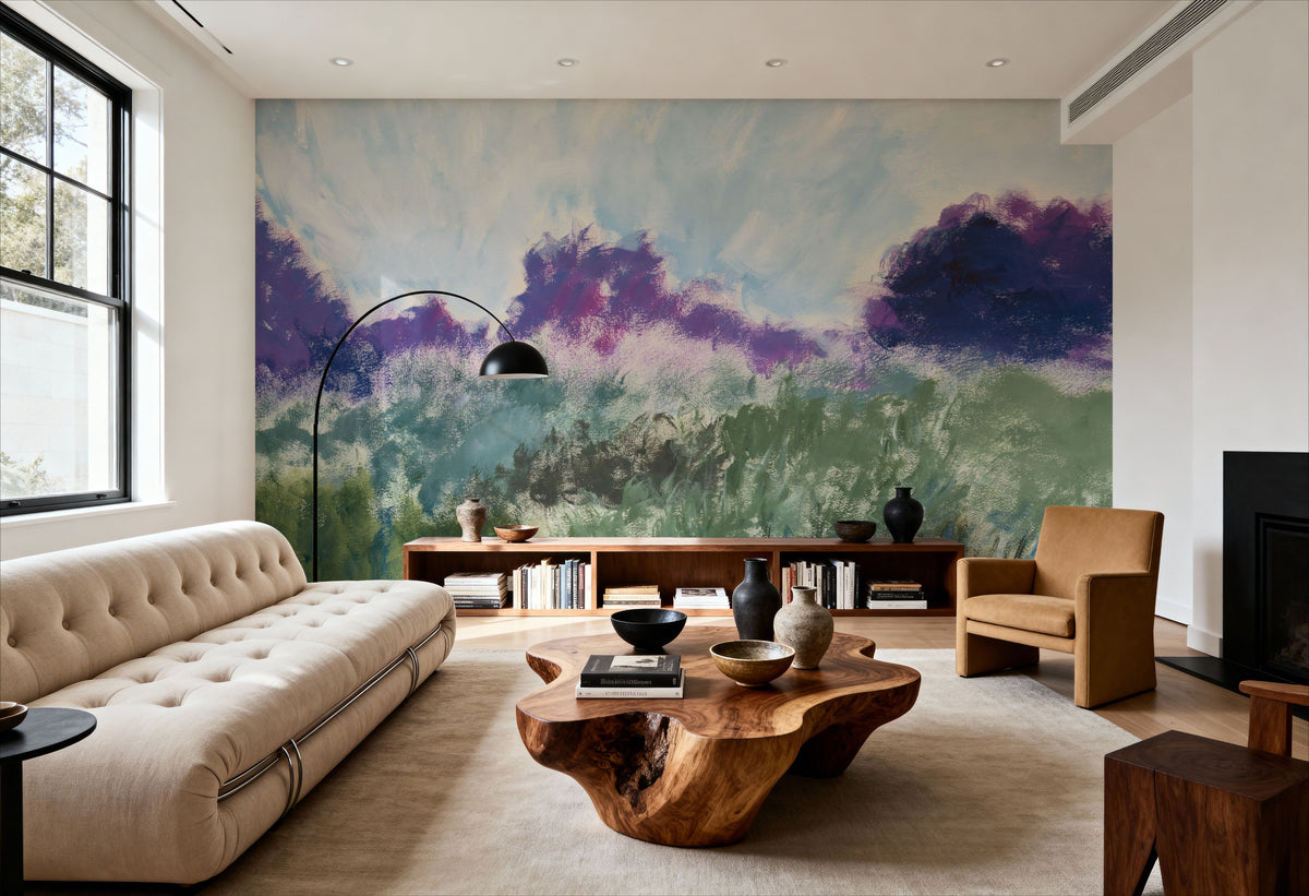 Impressionsitic Meadow Mural Wallpaper - room preview 05