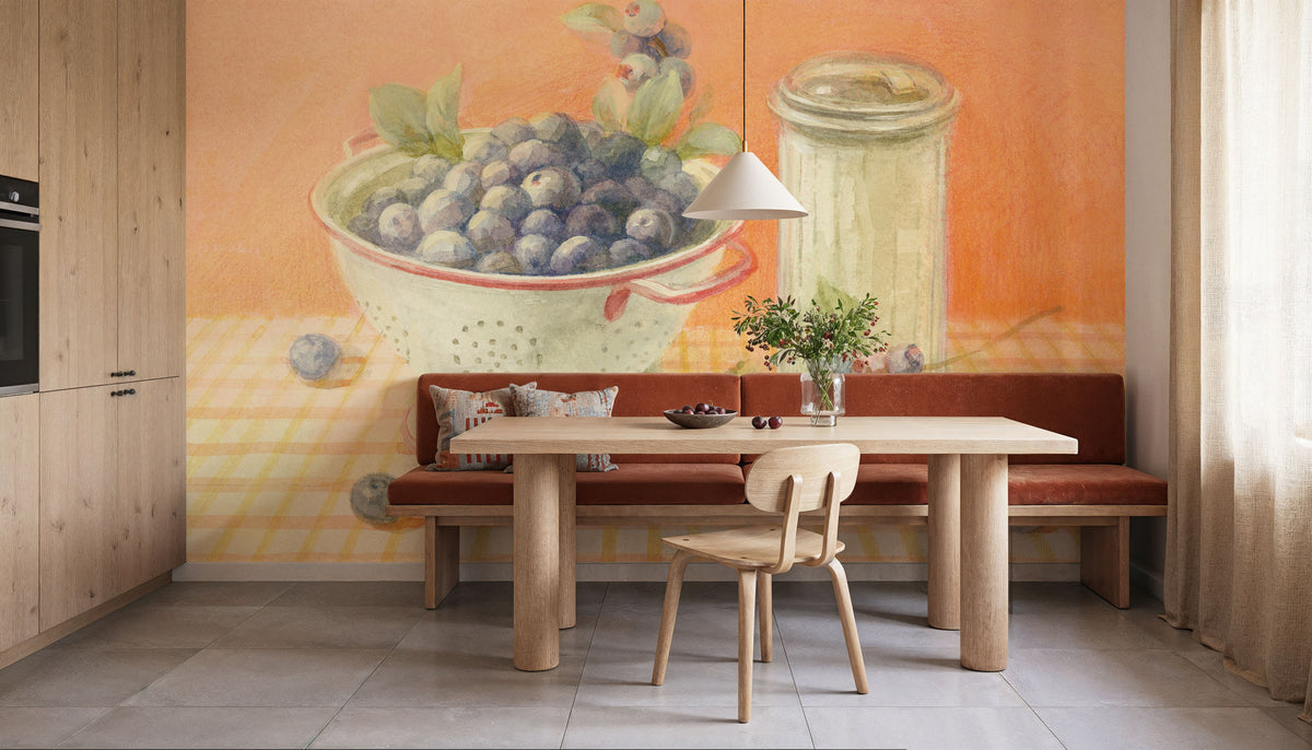 Fresh Picked Blueberries Mural Wallpaper - room preview 05