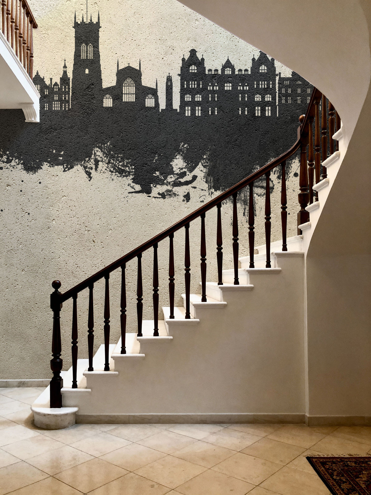 Wigan England Skyline Concrete Mural Wallpaper - room preview 05