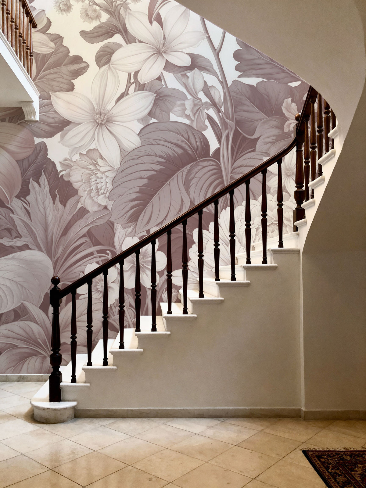 Dahlia Days, Dusty Pink Mural Wallpaper - room preview 05