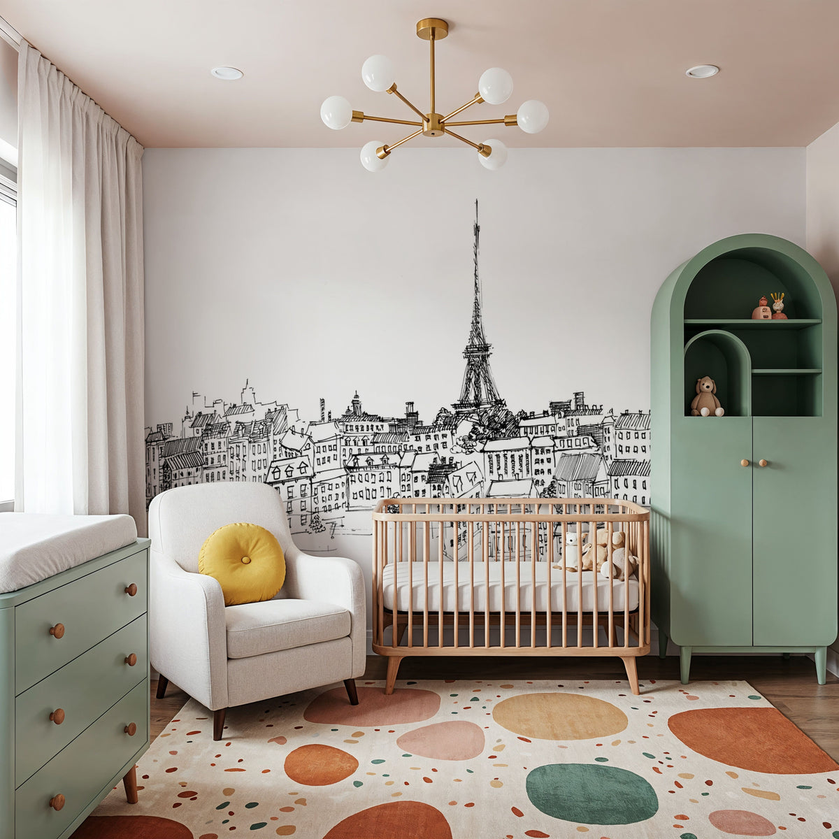 Paris Skyline III Mural Wallpaper - room preview 05