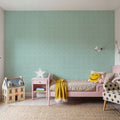 Flutterby Stacks Sky Blue Mural Wallpaper - room preview 05