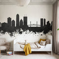 Jacksonville Florida Skyline Black & White Mural Wallpaper - room preview 05
