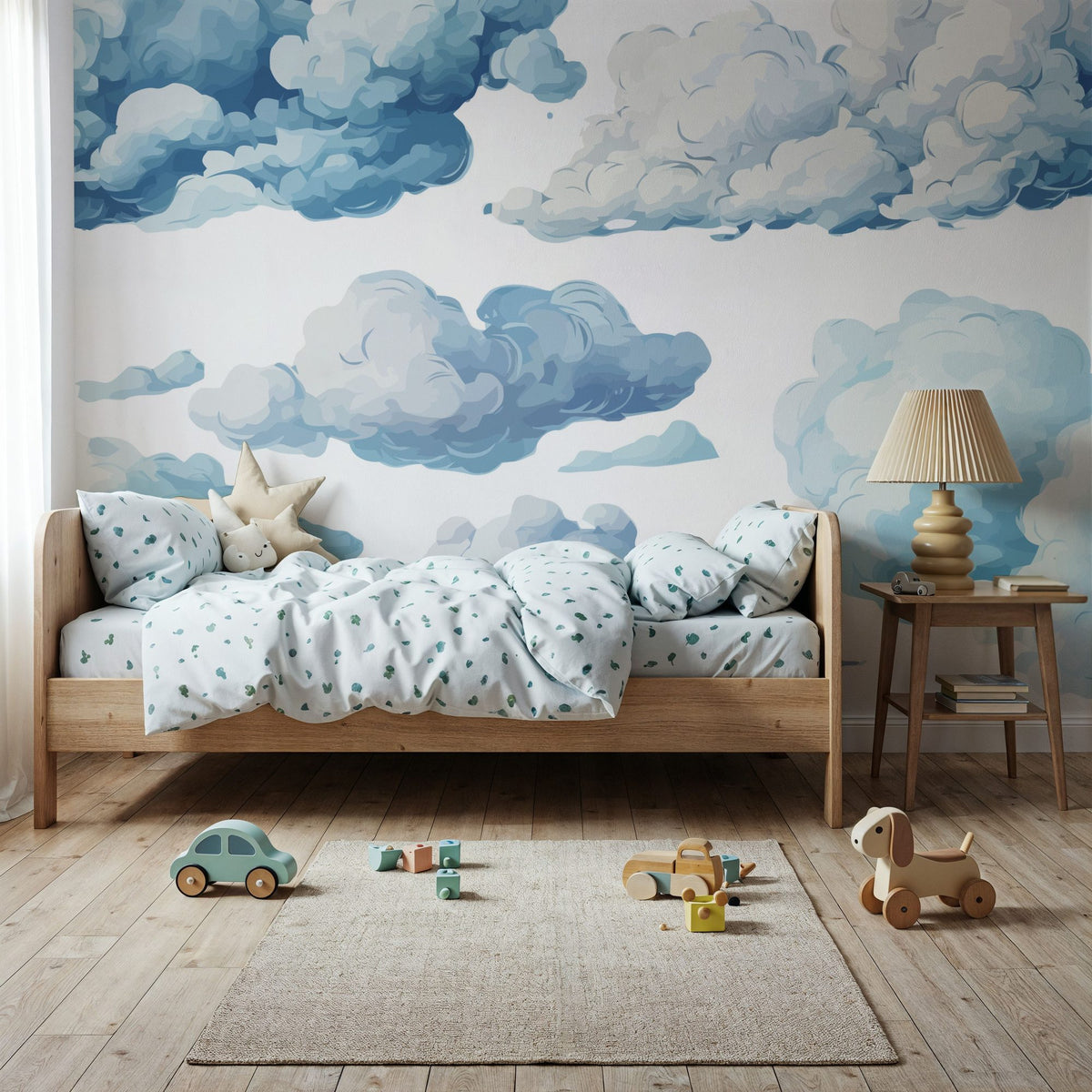 Floating Clouds Sketch Mural Wallpaper - room preview 05