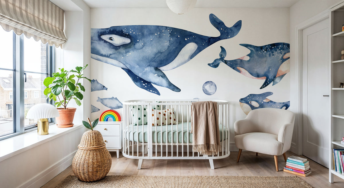 Whale Song Mural Wallpaper - room preview 05
