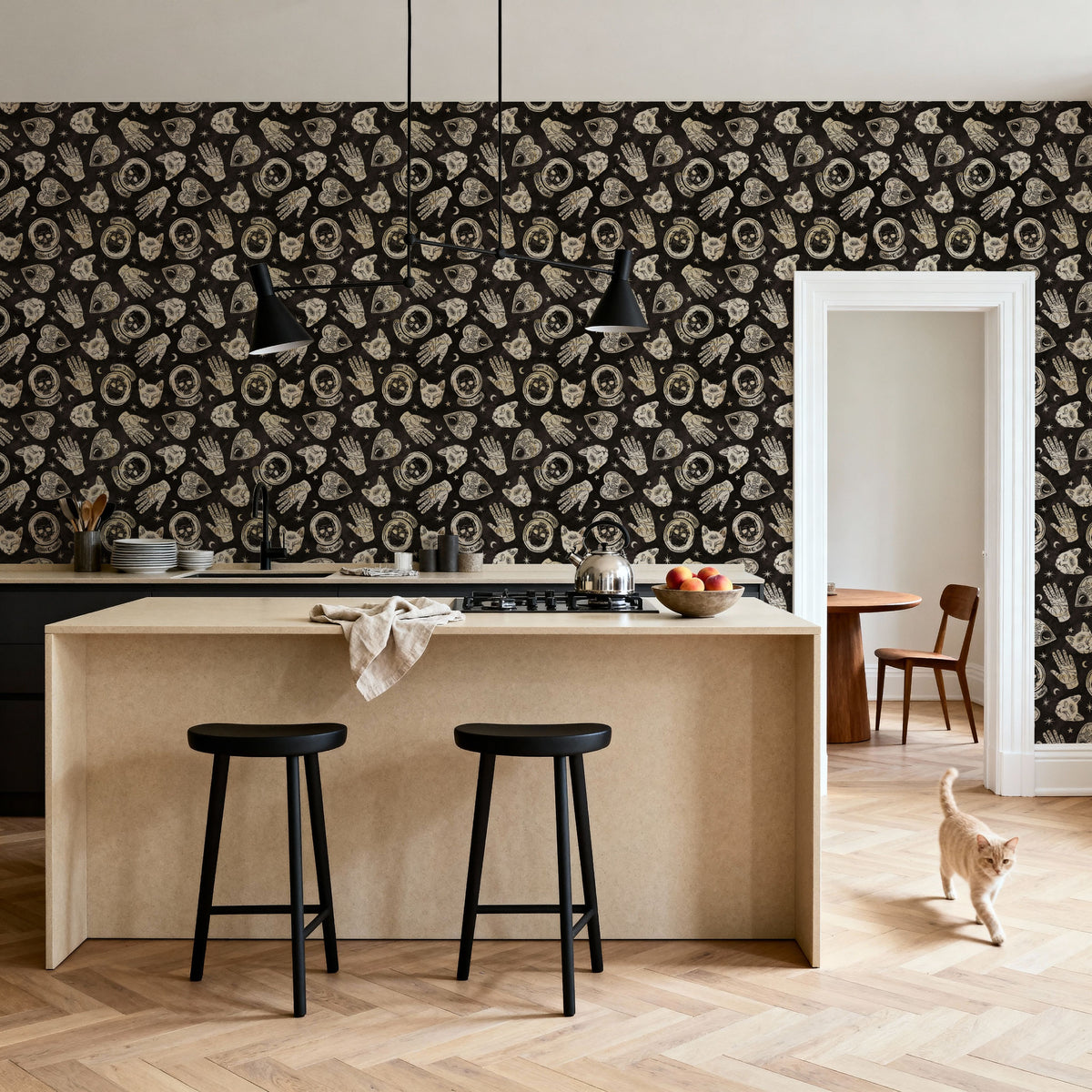 Symbolic Halloween Black Mural Wallpaper - room preview 05