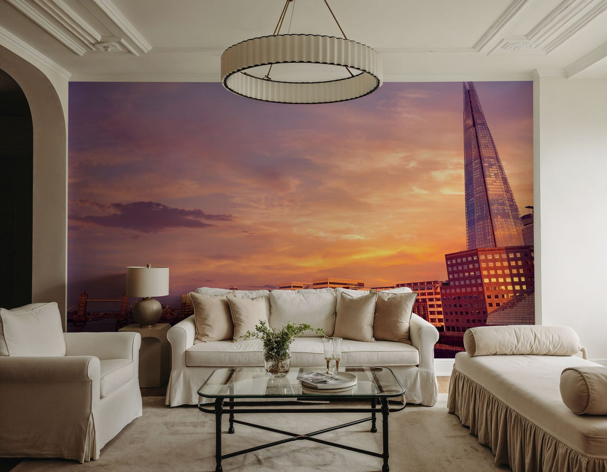 Metropolitan Sunset Orange Mural Wallpaper - room preview 05