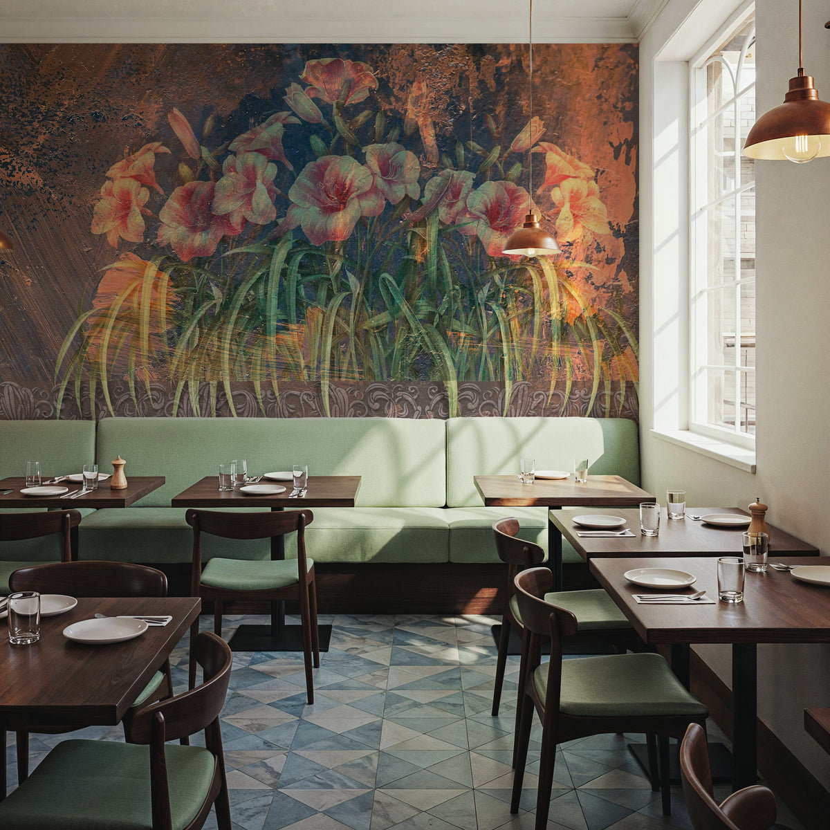 Fresco Blooms Mural Wallpaper - room preview 05