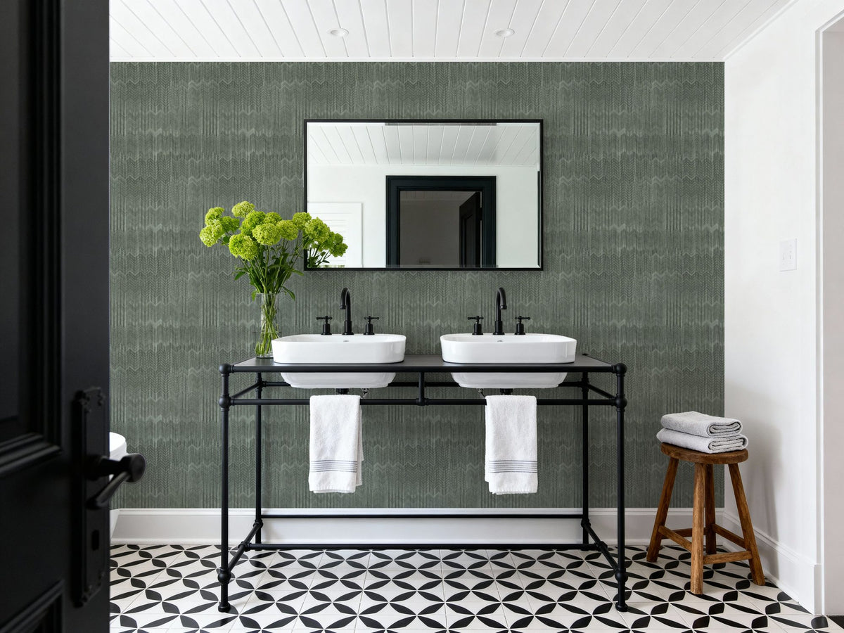 Staggered Zig-Zag, Forest Mural Wallpaper - room preview 05