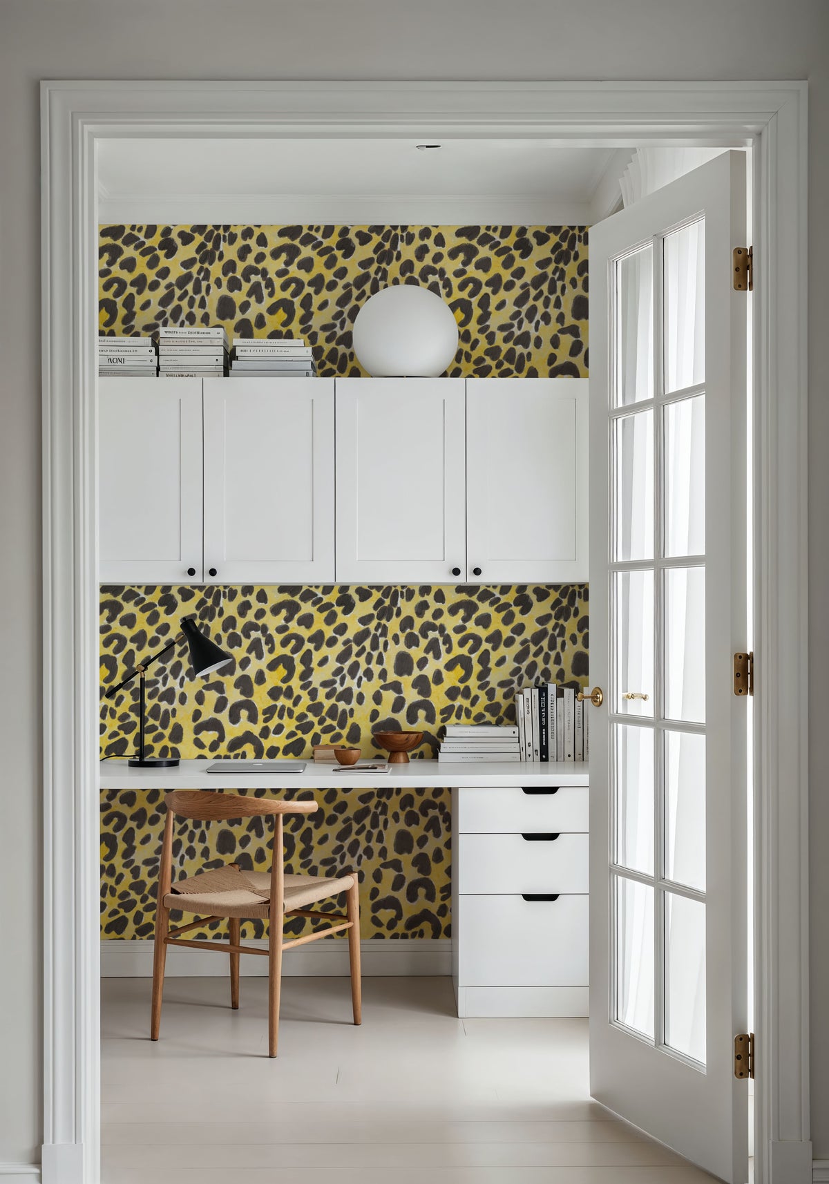 Summer Paws Yellow Mural Wallpaper - room preview 05