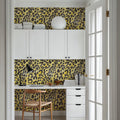Summer Paws Yellow Mural Wallpaper - room preview 05