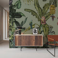 Monkeys with Birds, Pistachio Mural Wallpaper - room preview 05