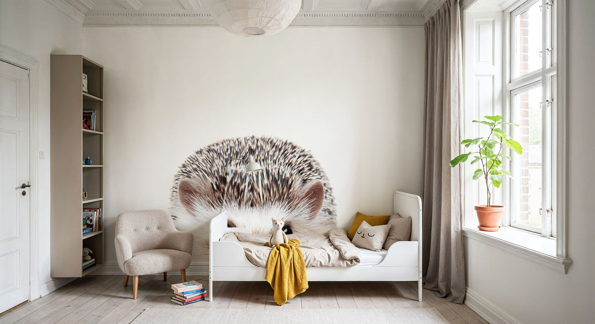 Peeking Hedgehog Mural Wallpaper - room preview 05