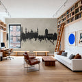 Zaragoza Spain Skyline Concrete Mural Wallpaper - room preview 05