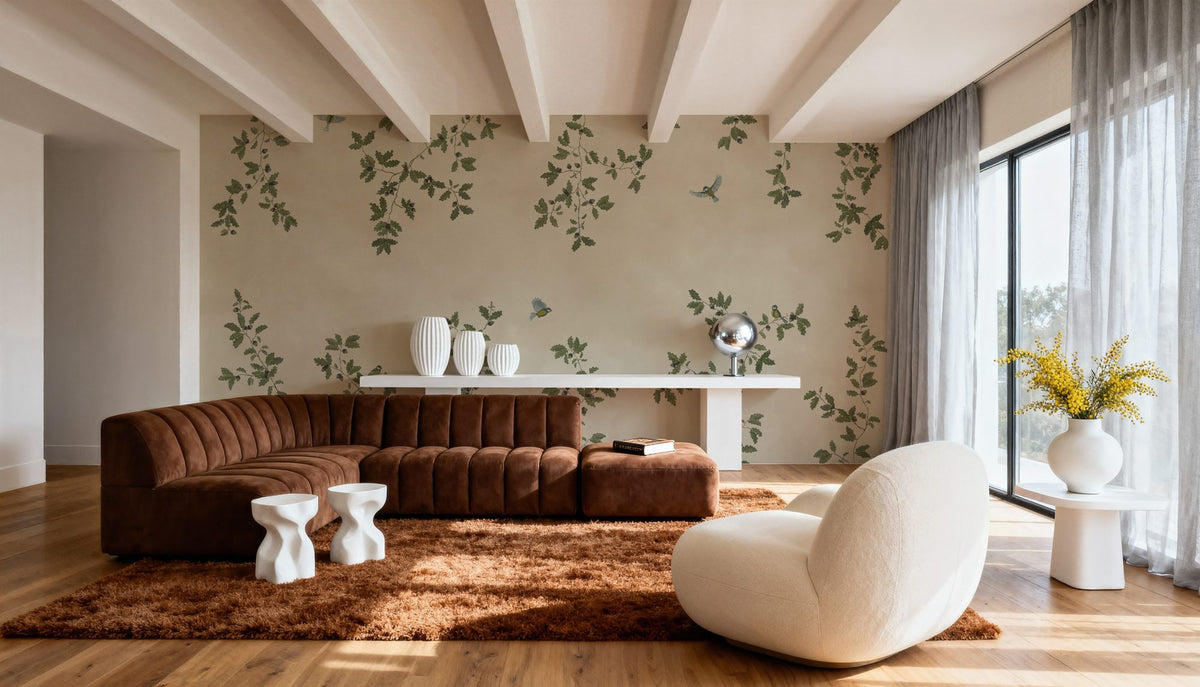 Oak Hollow, Light Beige Mural Wallpaper - room preview 05
