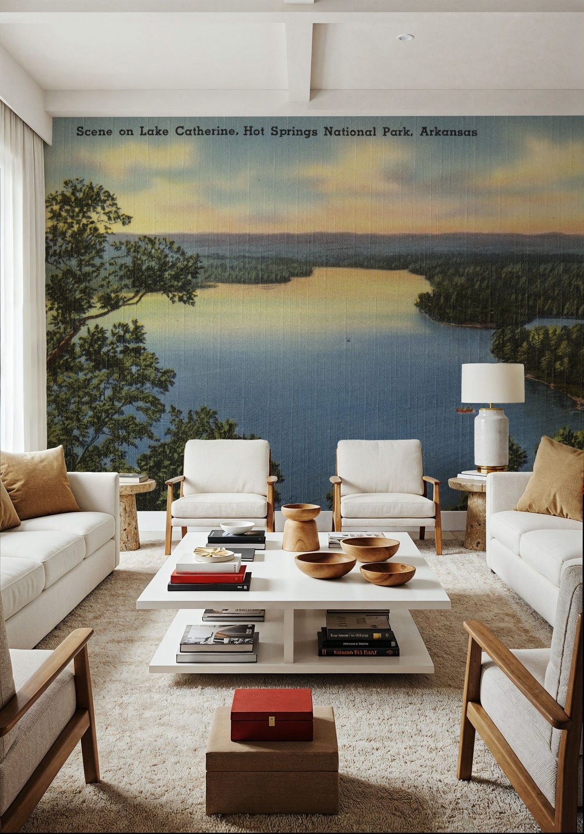 Greetings From Catherine Lake Mural Wallpaper - room preview 05