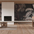 Tropical Forest Strolls Dark Gray Mural Wallpaper - room preview 05