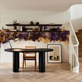 Oldham England Skyline Purple & Gold Mural Wallpaper - room preview 05