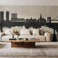 Umeå Skyline Concrete Mural Wallpaper - room preview 05
