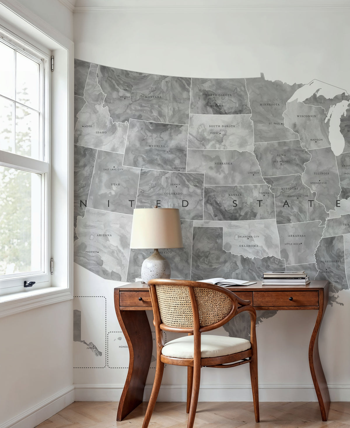 US State Map - Jimmy Mural Wallpaper - room preview 05