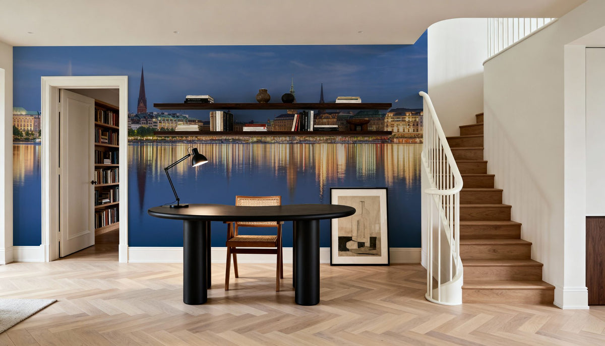 Twilight Reflections Mural Wallpaper - Blue Tone - room preview 05