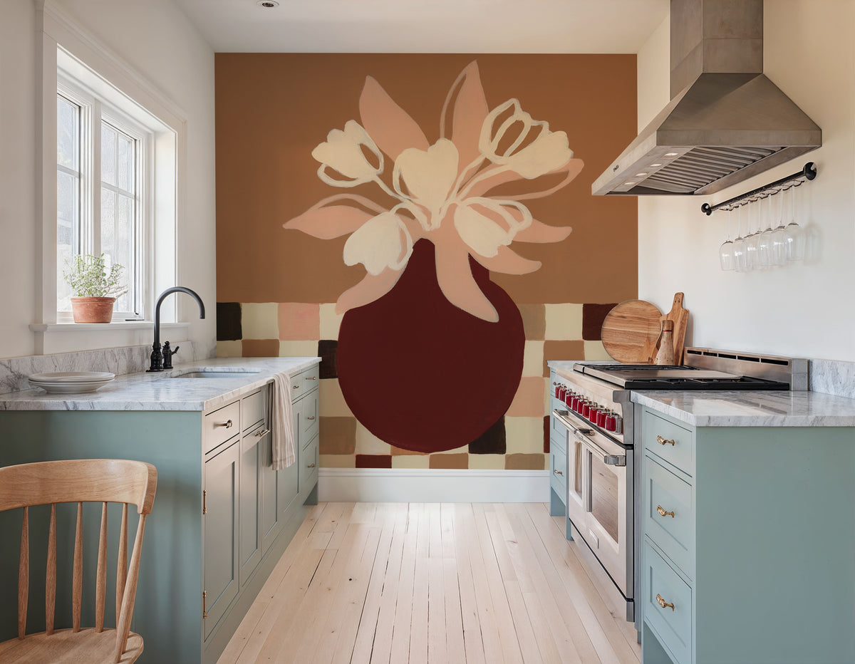 Calico Tulips Mural Wallpaper - room preview 05