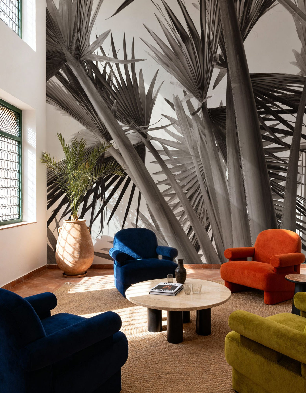 Sepia Palms Mural Wallpaper - room preview 05
