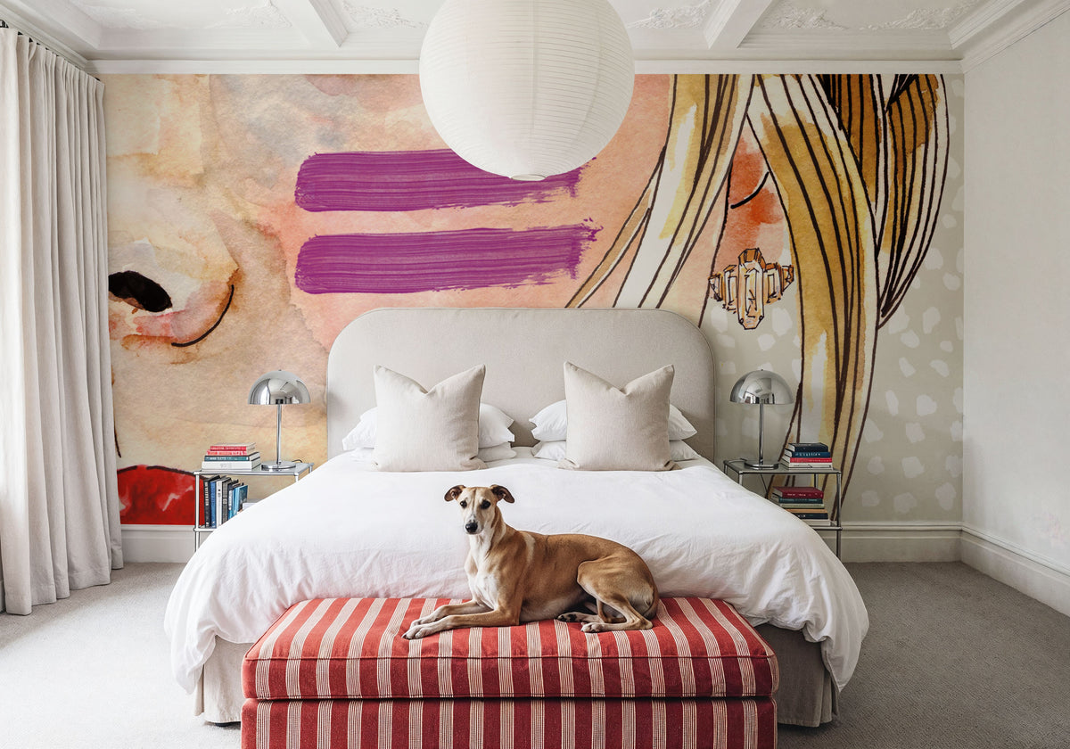 Pop Art Girl Mural Wallpaper - room preview 05