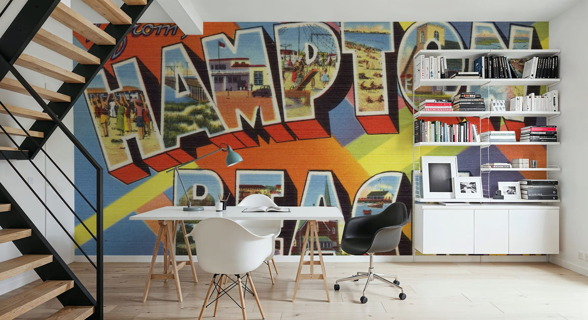 Greetings From Hampton Beach Mural Wallpaper - room preview 05