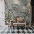 Birds of Paradise Blue Mural Wallpaper - room preview 05