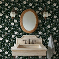 Trailing Morning Glory, Dark Green Mural Wallpaper - room preview 05