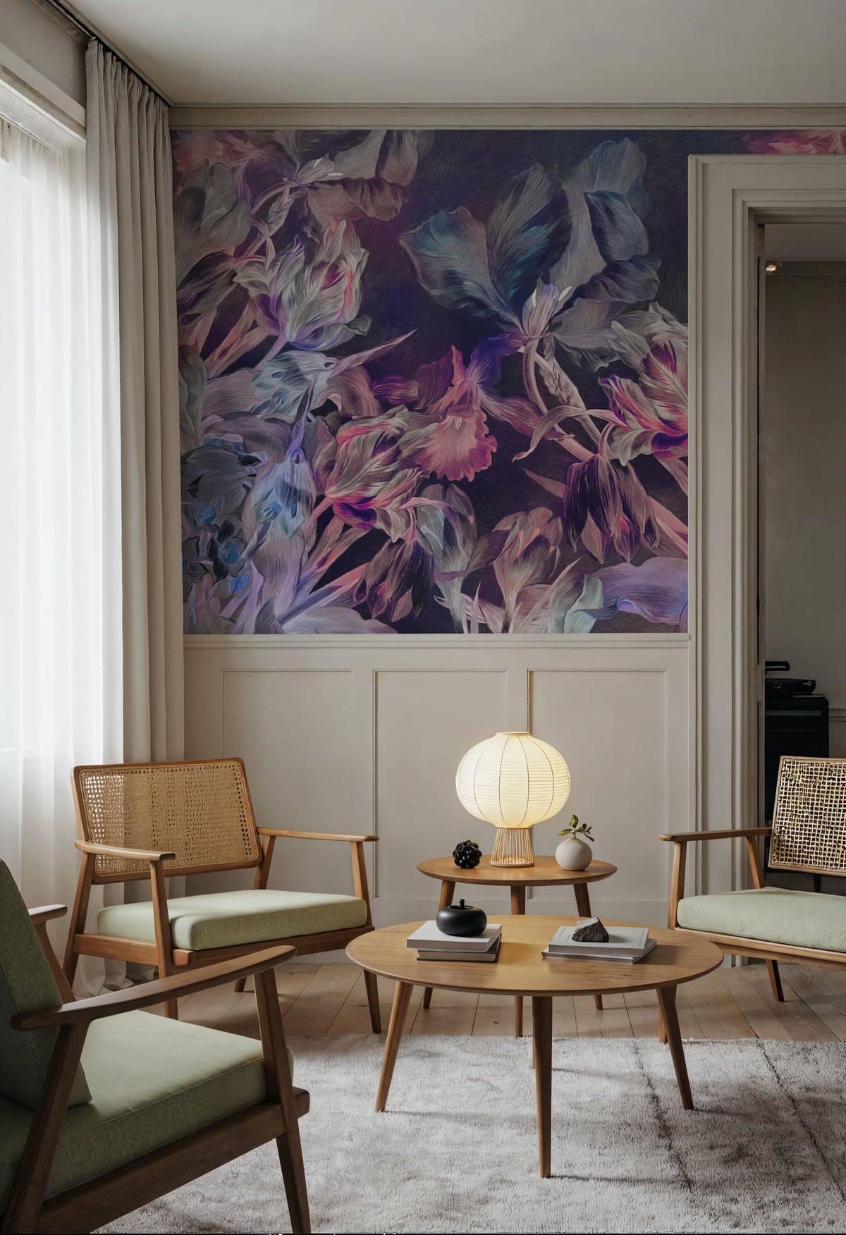 Tulips Feast, Purple Mural Wallpaper - room preview 05