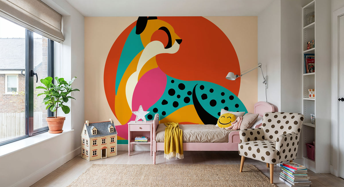 Safari Cat IV Mural Wallpaper - room preview 05