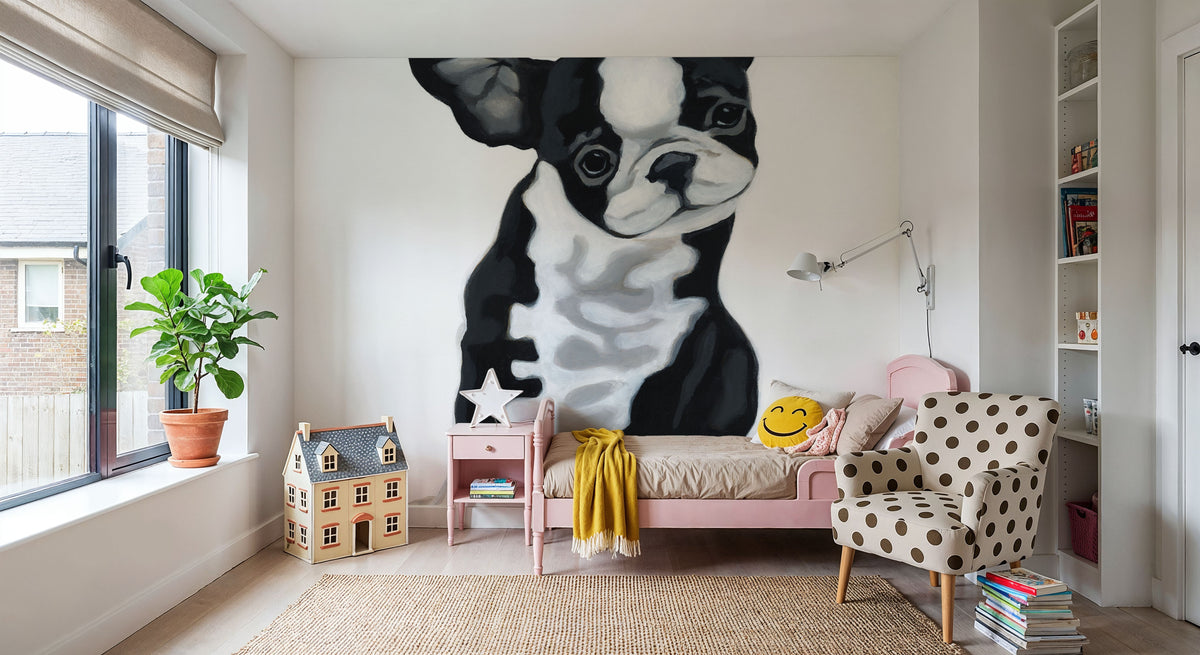 Puppy Rolls Mural Wallpaper - room preview 05